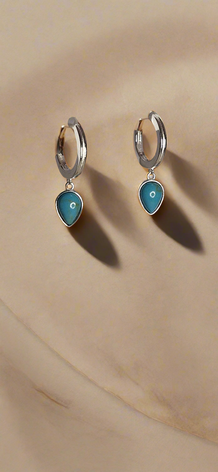 Turquoise huggie earrings